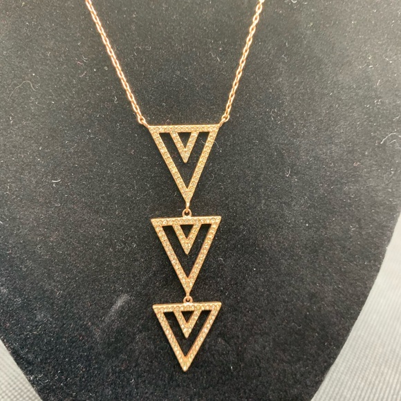 Rose Gold Triple Arrow Necklace - Picture 2 of 7